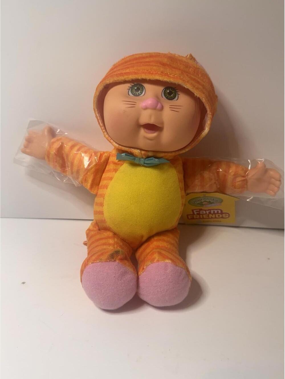 Cabbage Patch Kids Cuties Kallie Kitty Cat Farm Friends Orange Yellow Tabby Doll